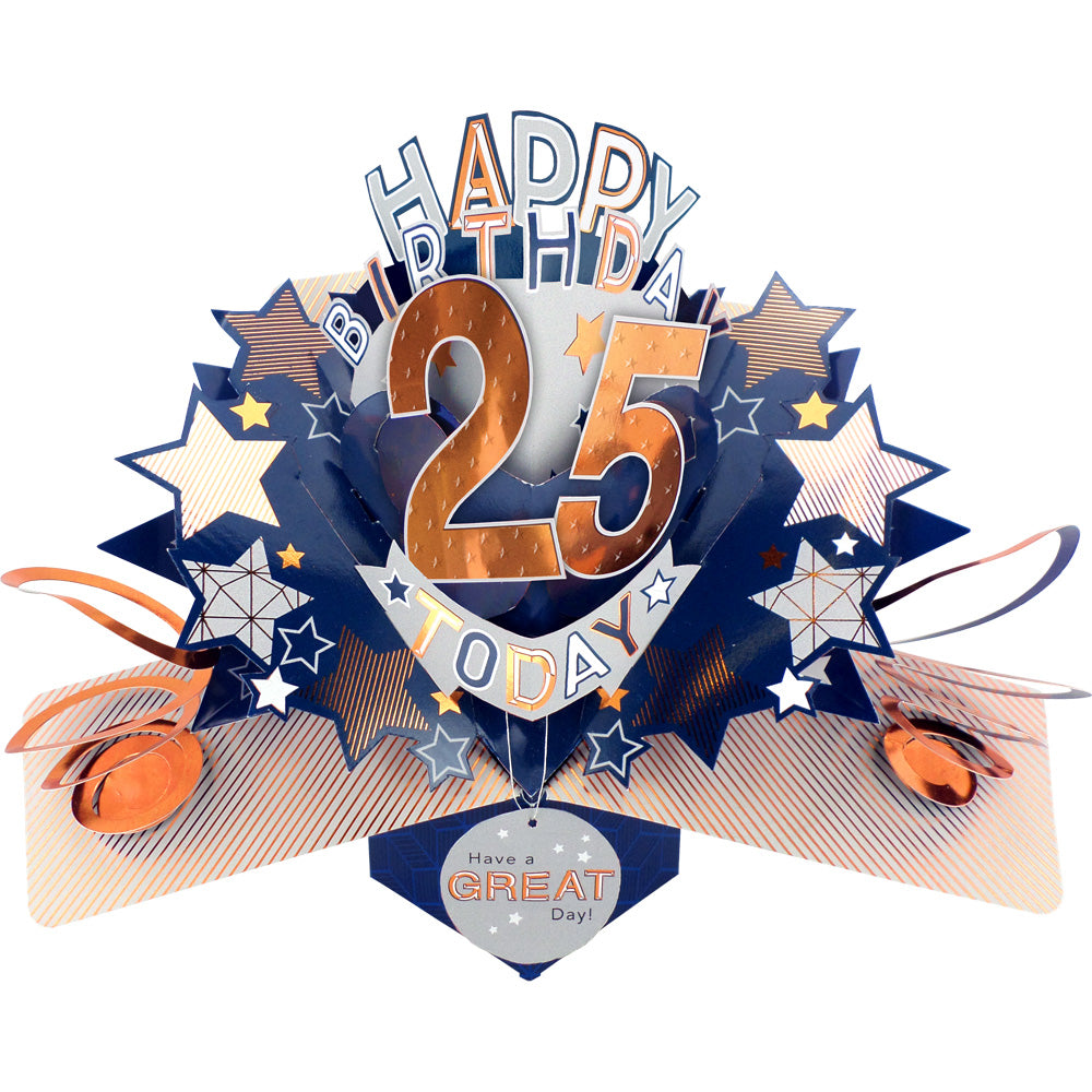 Happy 25th Birthday 25 Today Pop-Up Greeting Card