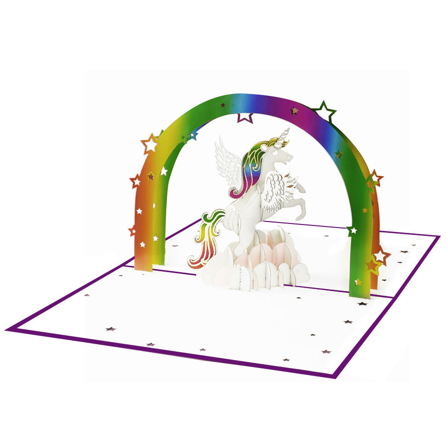 Unicorn Laser Cut Pop Up Greeting Card