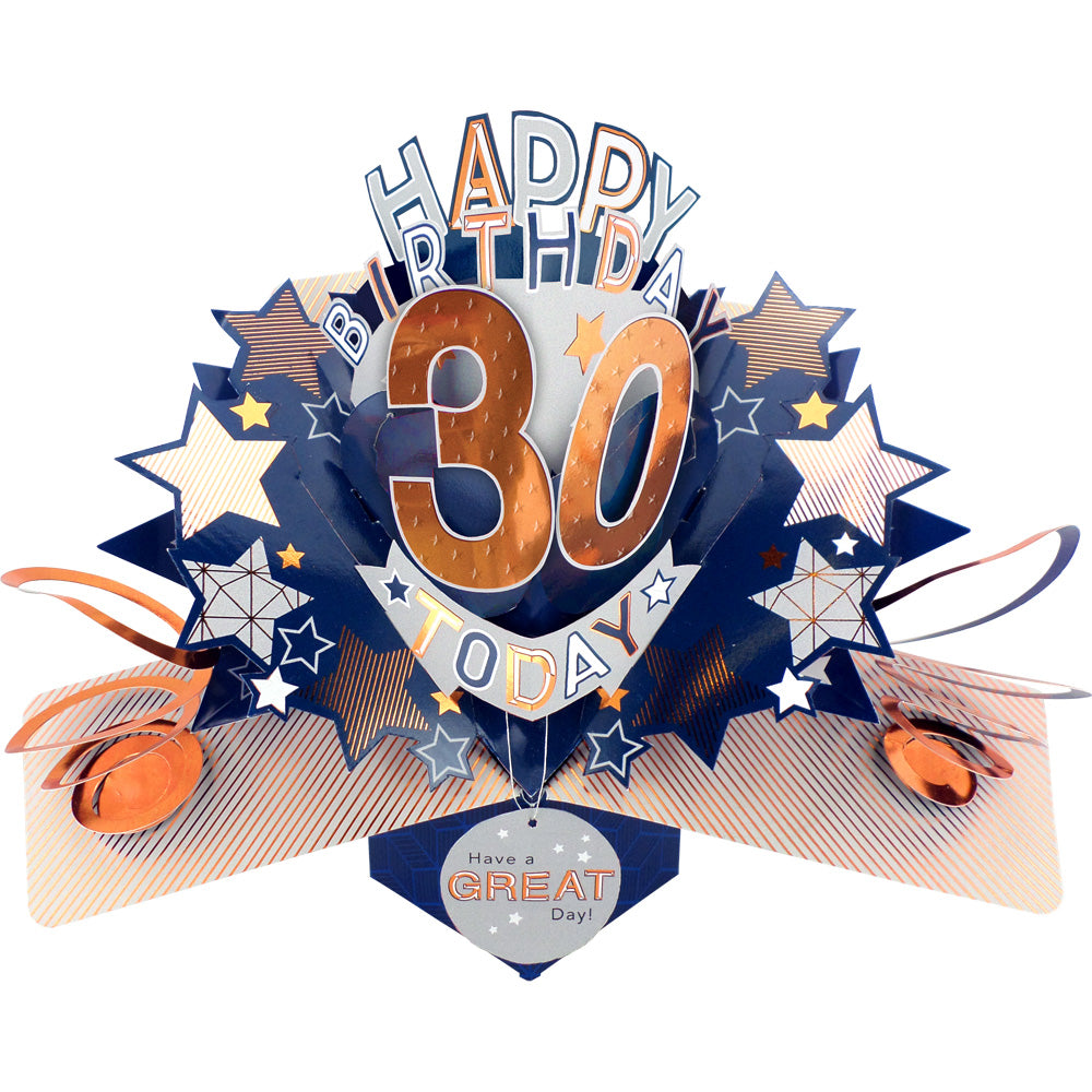 Happy 30th Birthday 30 Today Pop-Up Greeting Card