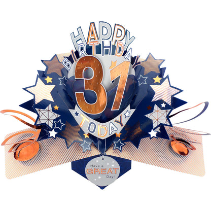 Happy 31st Birthday 31 Today Pop-Up Greeting Card