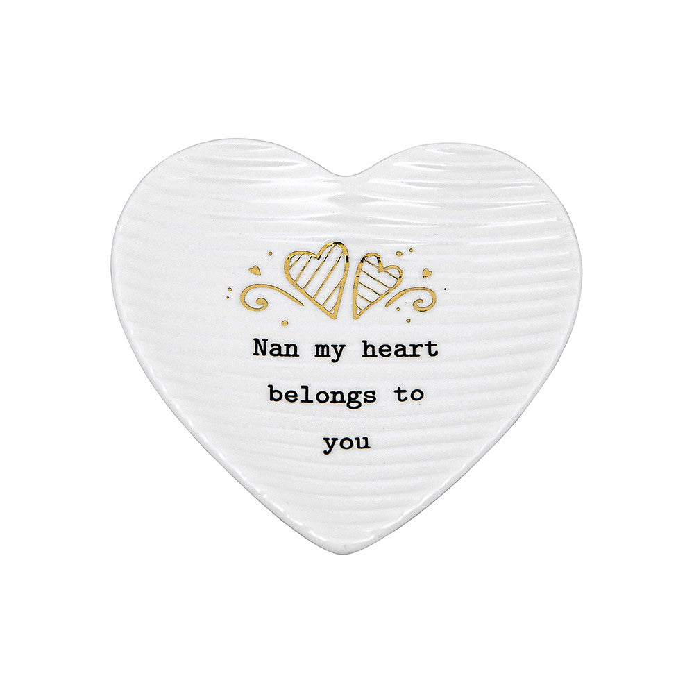 Thoughtful Words Nan Ceramic Heart Shaped Trinket Tray – Love Kate's