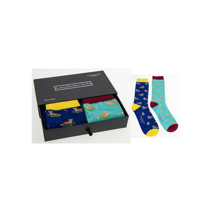 Foxes Mens Luxury Bamboo Socks In Gift Box Two Pairs