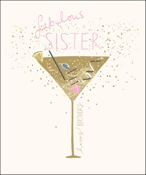 Fabulous Sister Happy Birthday Greeting Card