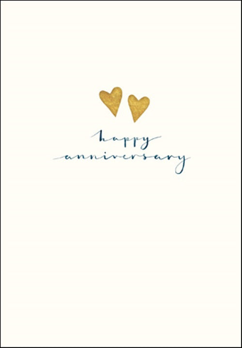 Happy Anniversary Simple Gold Foil Greeting Card