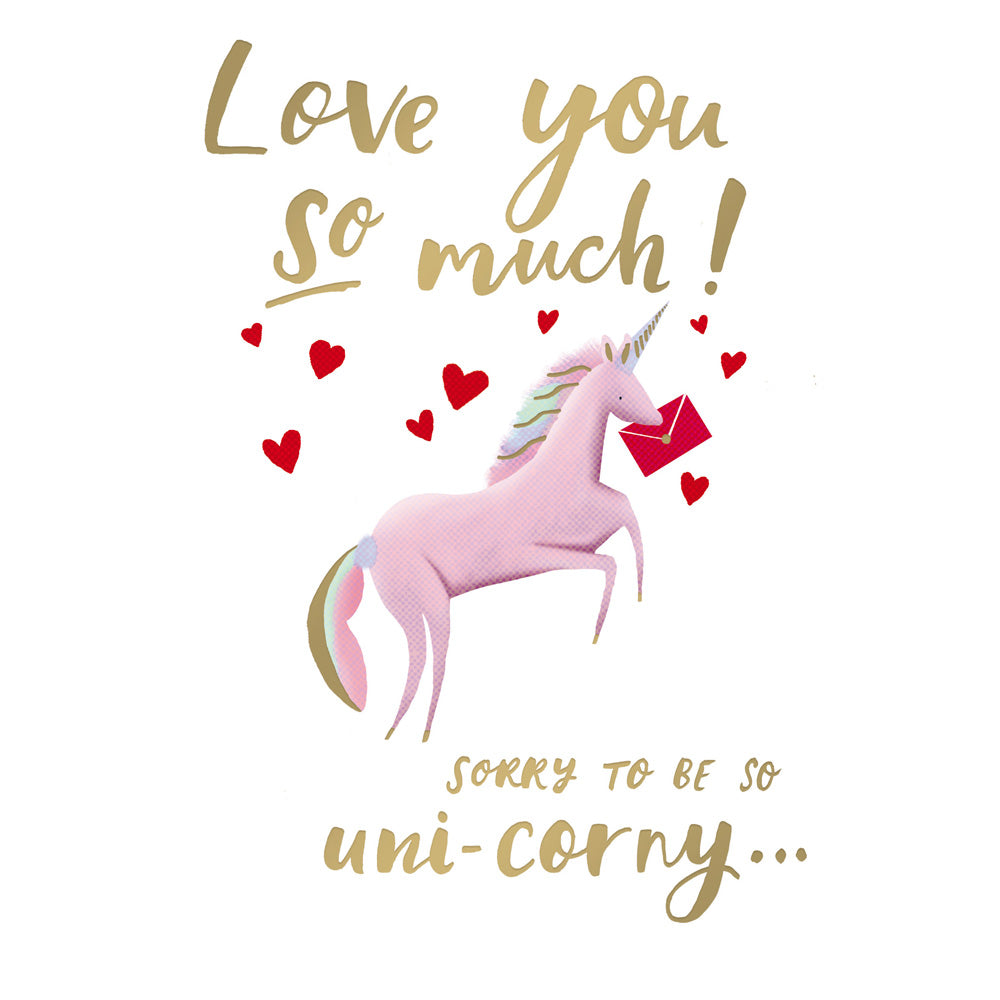 Uni-corny Love You So Much Valentine's Day Card