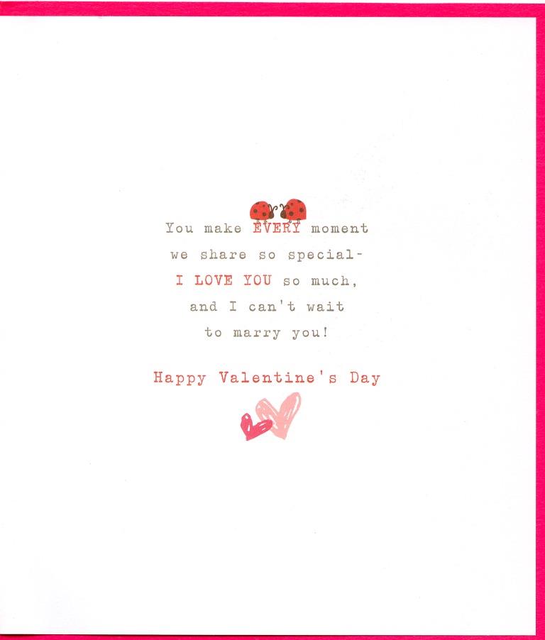 To My Fiancee Embellished Cute Valentine's Day Card