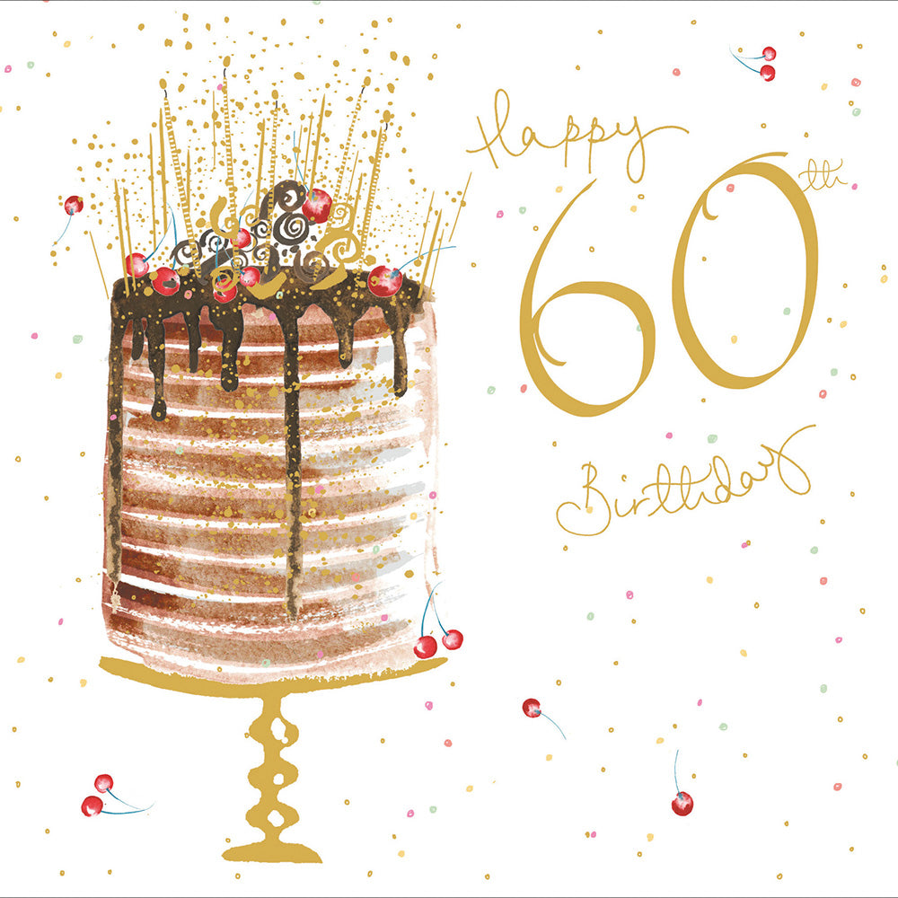 Happy 60th Birthday Pretty Gold Foiled Birthday Greeting Card