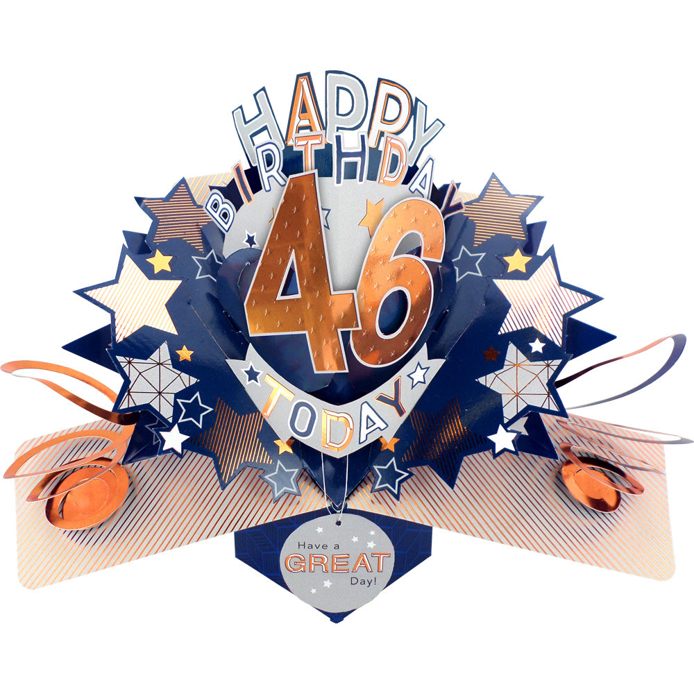 Happy 46th Birthday 46 Today Pop-Up Greeting Card
