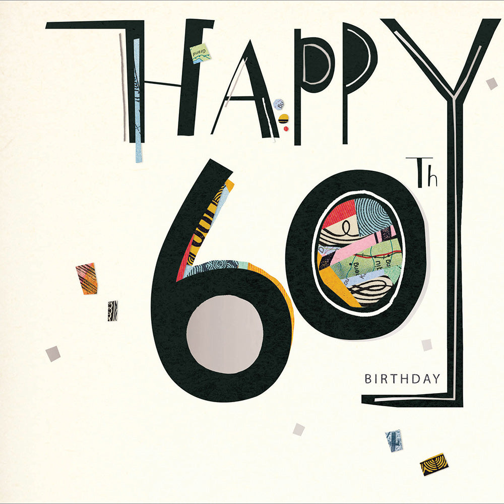 Happy 60th Birthday Art Deco Birthday Greeting Card