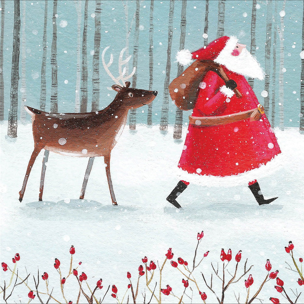 Pack of 5 Santa & Reindeer Charity Christmas Cards