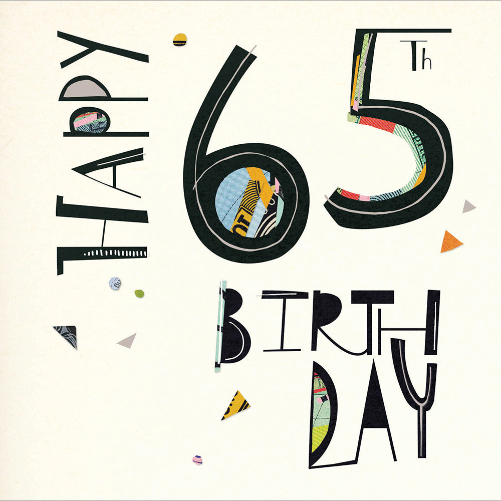 Happy 65th Birthday Art Deco Birthday Greeting Card