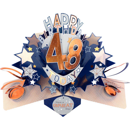 Happy 48th Birthday 48 Today Pop-Up Greeting Card