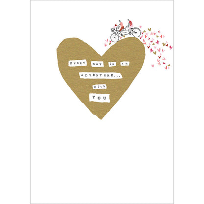 Cycling Adventure Foiled Valentine's Day Card