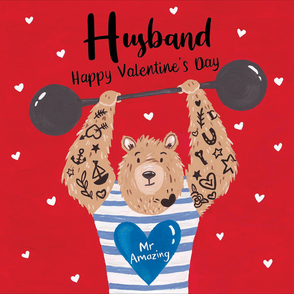 Husband Mr Amazing Bear Hugs Valentine's Day Card