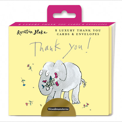 Pack Of 8 Thank You Cards Quentin Blake Elephant