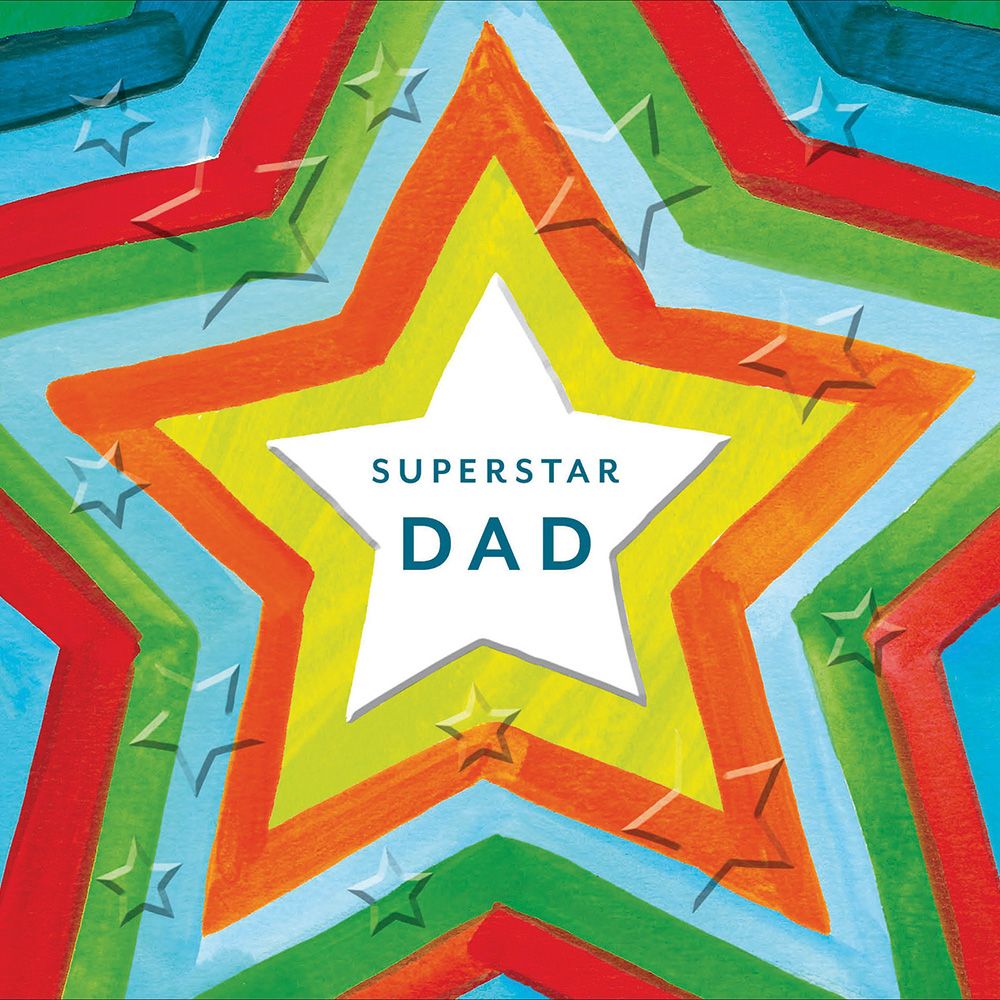 Superstar Dad Retro Stars Father's Day Greeting Card