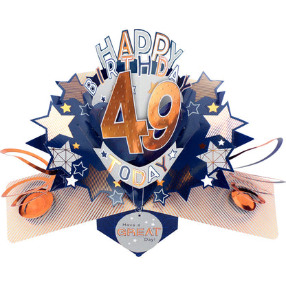 Happy 49th Birthday 49 Today Pop-Up Greeting Card