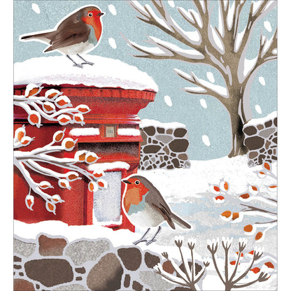 Pack of 5 Festive Robin Charity Christmas Cards