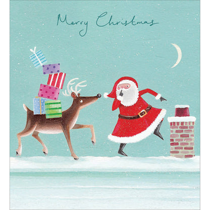 Pack of 5 Cartoon Santa Charity Christmas Cards