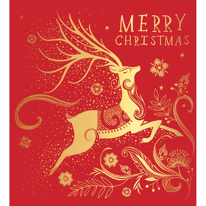 Pack of 5 Festive Reindeer Charity Christmas Cards