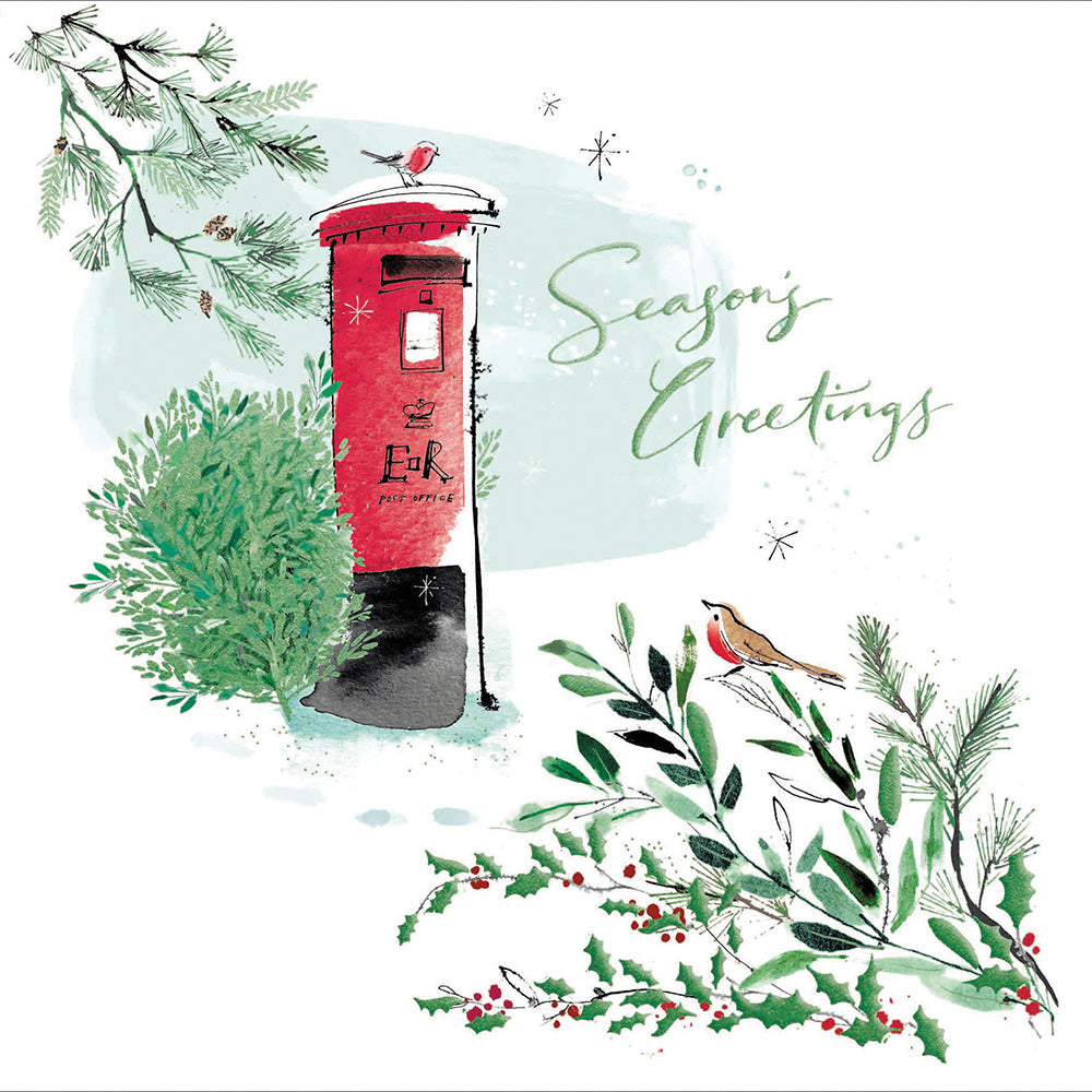 Quill & Ink Queen Elizabeth E2R Postbox Christmas Card