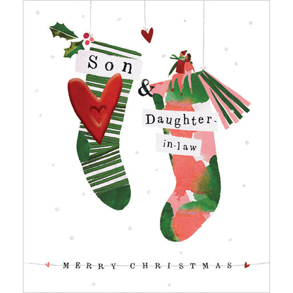 Son & Daughter-In-Law Christmas Stocking Festive Card