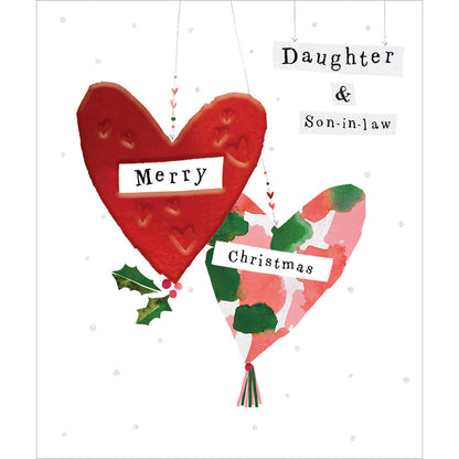 Daughter & Son-In-Law Foiled Festive Heart Christmas Card