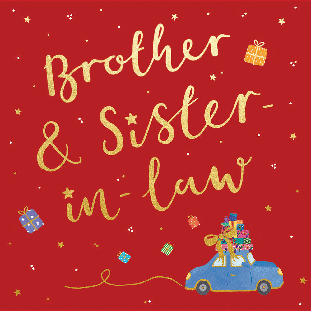 Brother & Sister-In-Law Foiled Xmas Presents Christmas Card