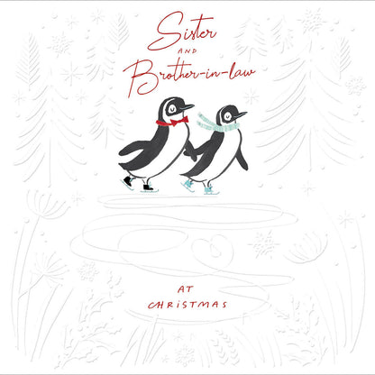 Sister & Brother-In-Law Festive Penguins Christmas Card