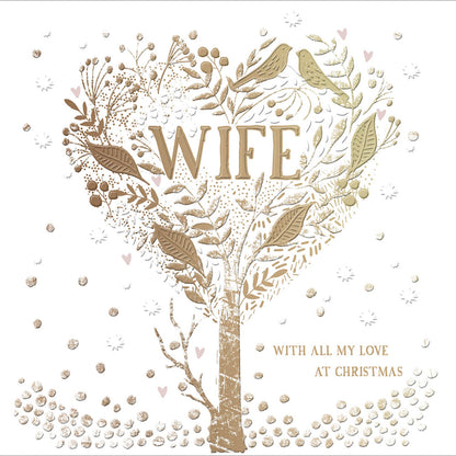 Wife With All My Love Xmas Festive Foiled Christmas Card