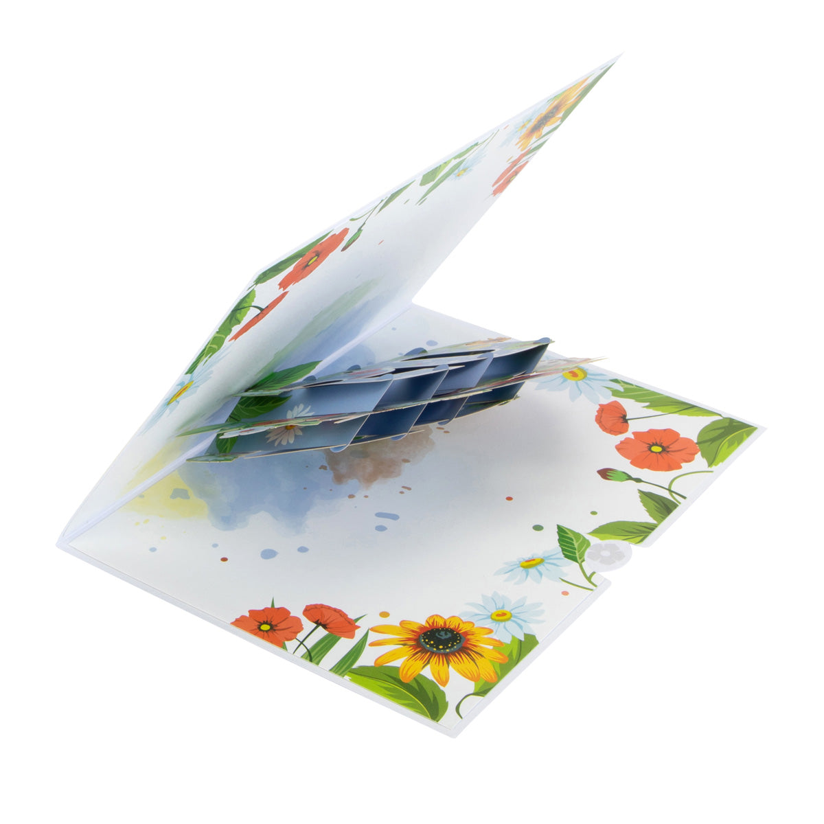 Floral 50th Birthday Pop Up Greeting Card