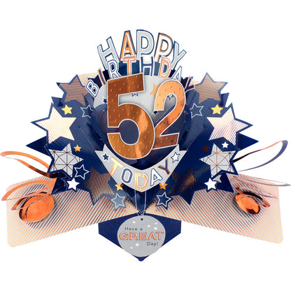 Happy 52nd Birthday 52 Today Pop-Up Greeting Card