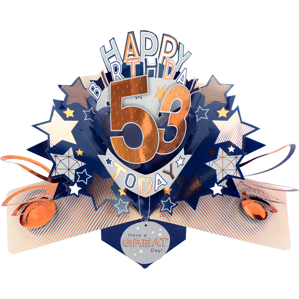 Happy 53rd Birthday 53 Today Pop-Up Greeting Card