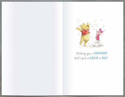 Disney Pooh Bear & Piglet Grandad Birthday Greeting Card