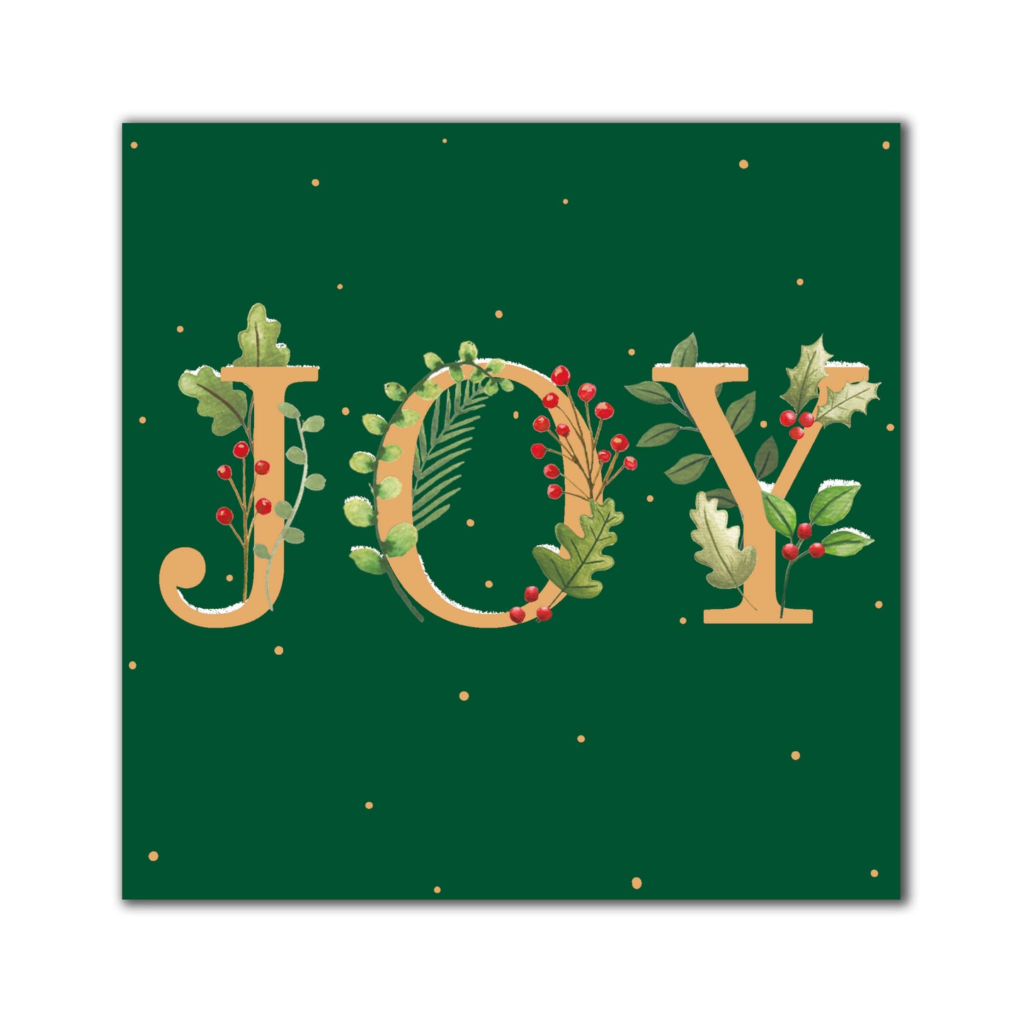 Pack of 8 Festive Joy Green Marie Curie Charity Christmas Cards