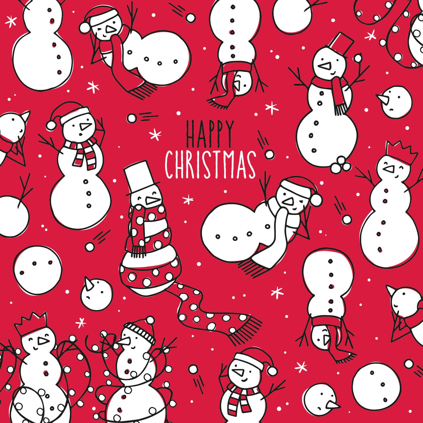 Pack of 8 Snow Fun Festive Snowman NSPCC Charity Christmas Cards