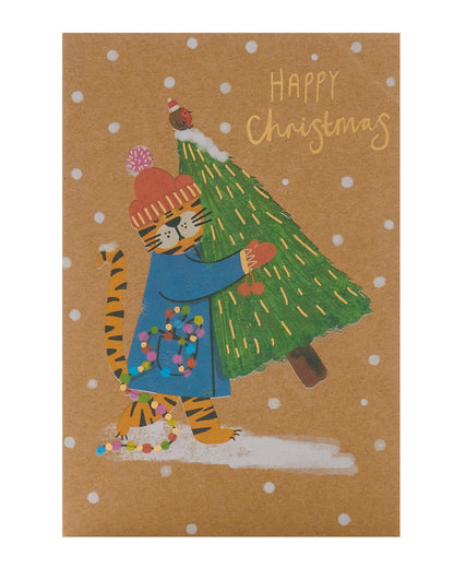 Box of 8 Festive Tiger Marie Curie Charity Christmas Cards