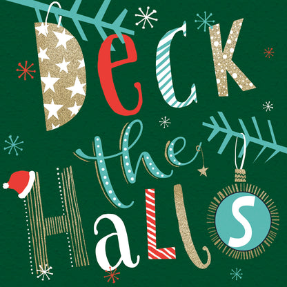 Pack of 8 Deck The Halls In Aid Of Mind Charity Christmas Cards