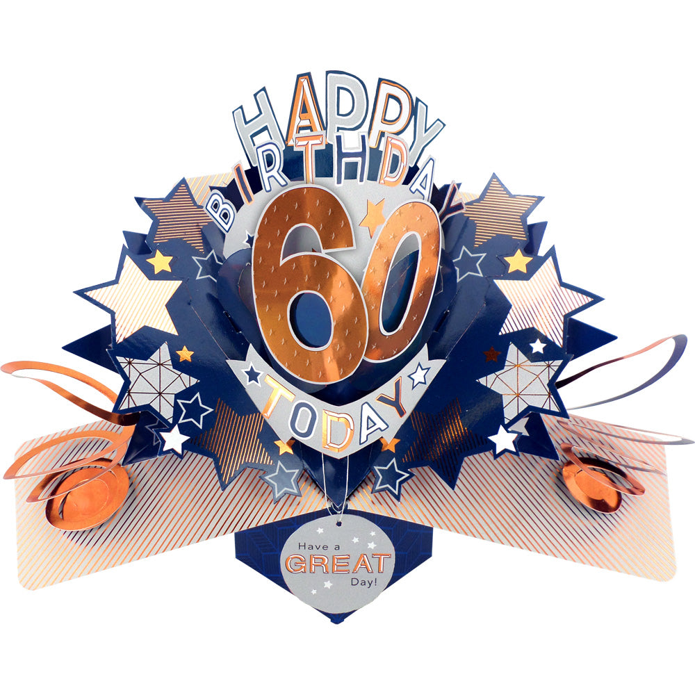 Happy 60th Birthday 60 Today Pop-Up Greeting Card