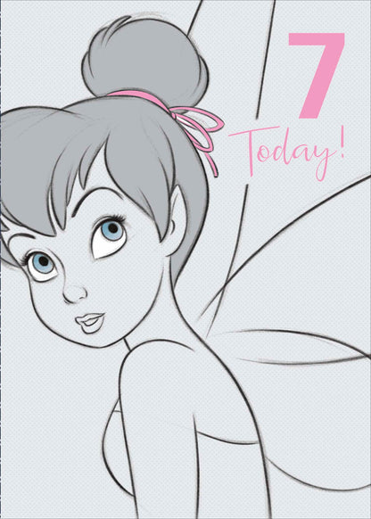 Disney Tinkerbell 7 Today 7th Birthday Greeting Card