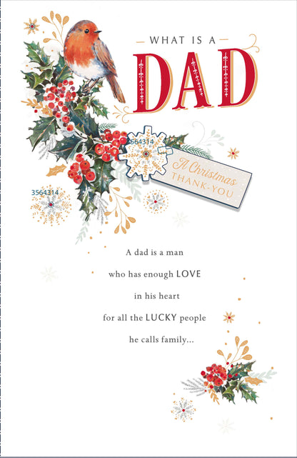 What Is A Dad? Traditional Embellished Christmas Card