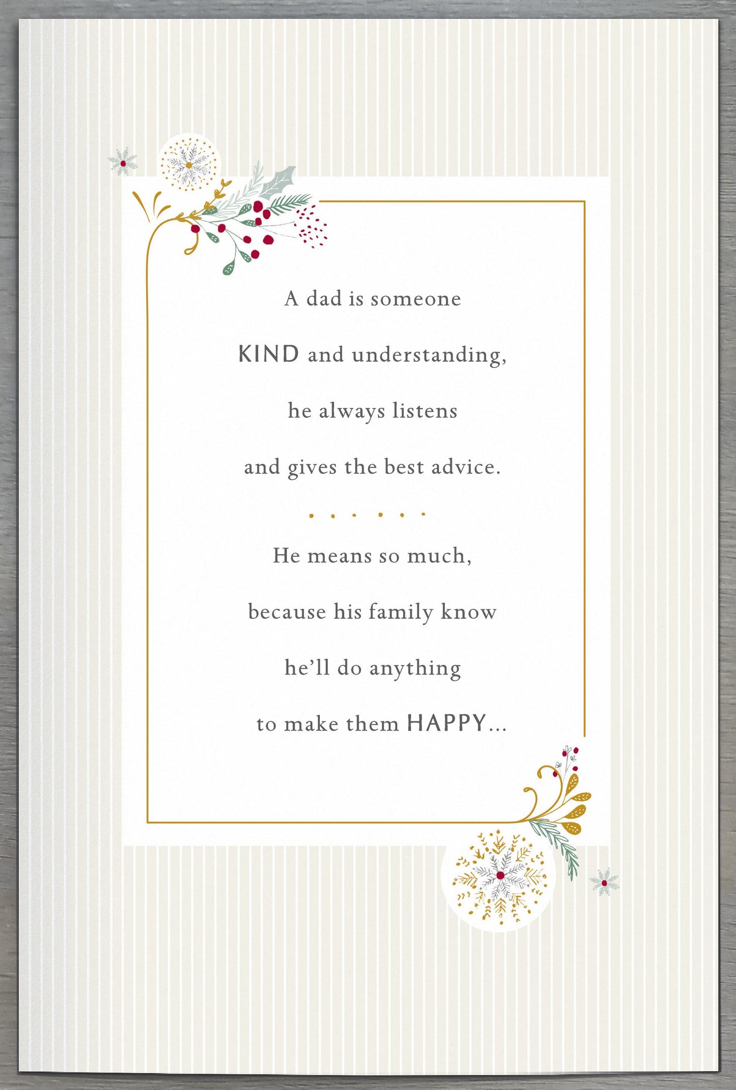 What Is A Dad? Traditional Embellished Christmas Card