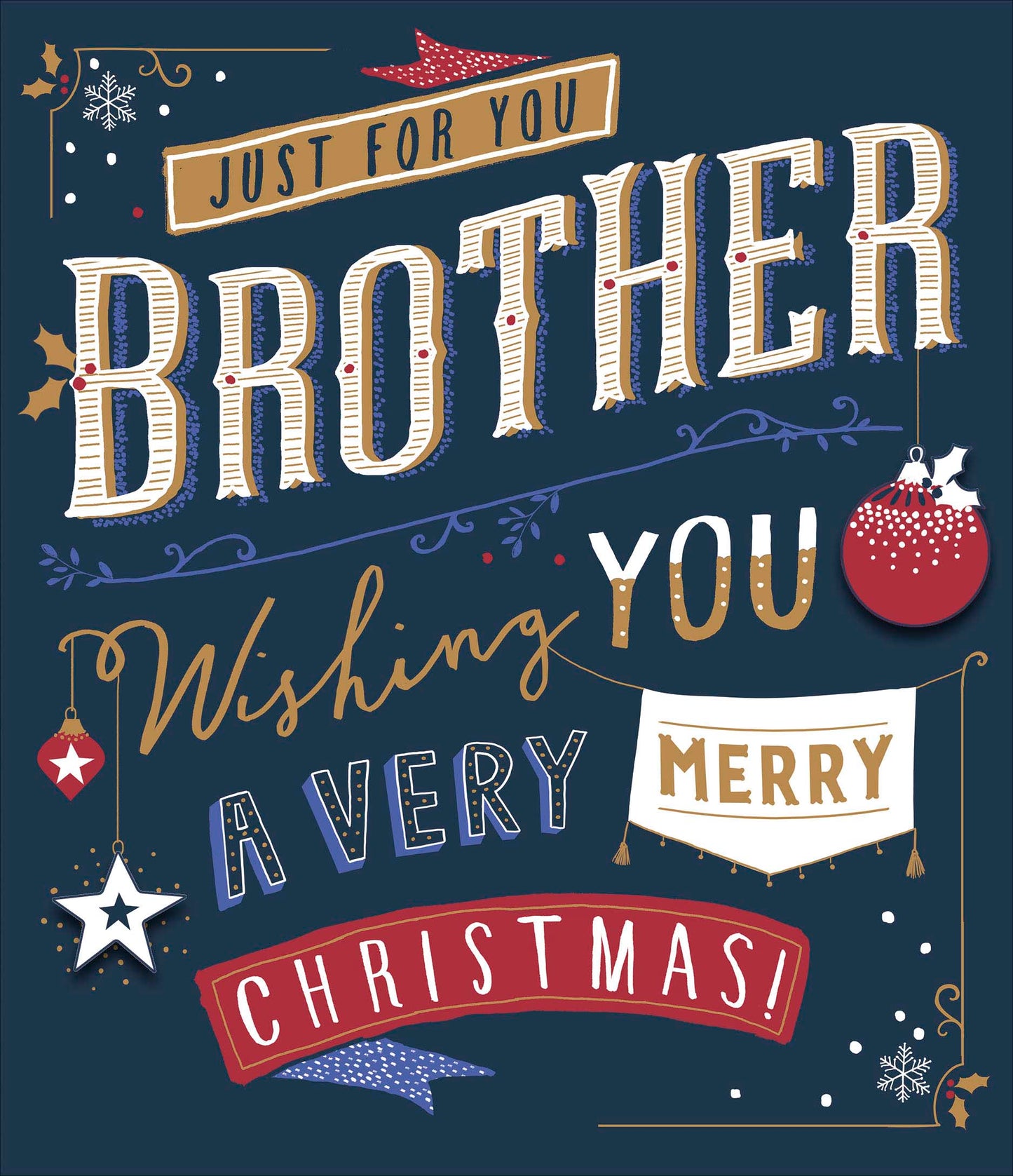 Just For You Brother Special Christmas Greeting Card