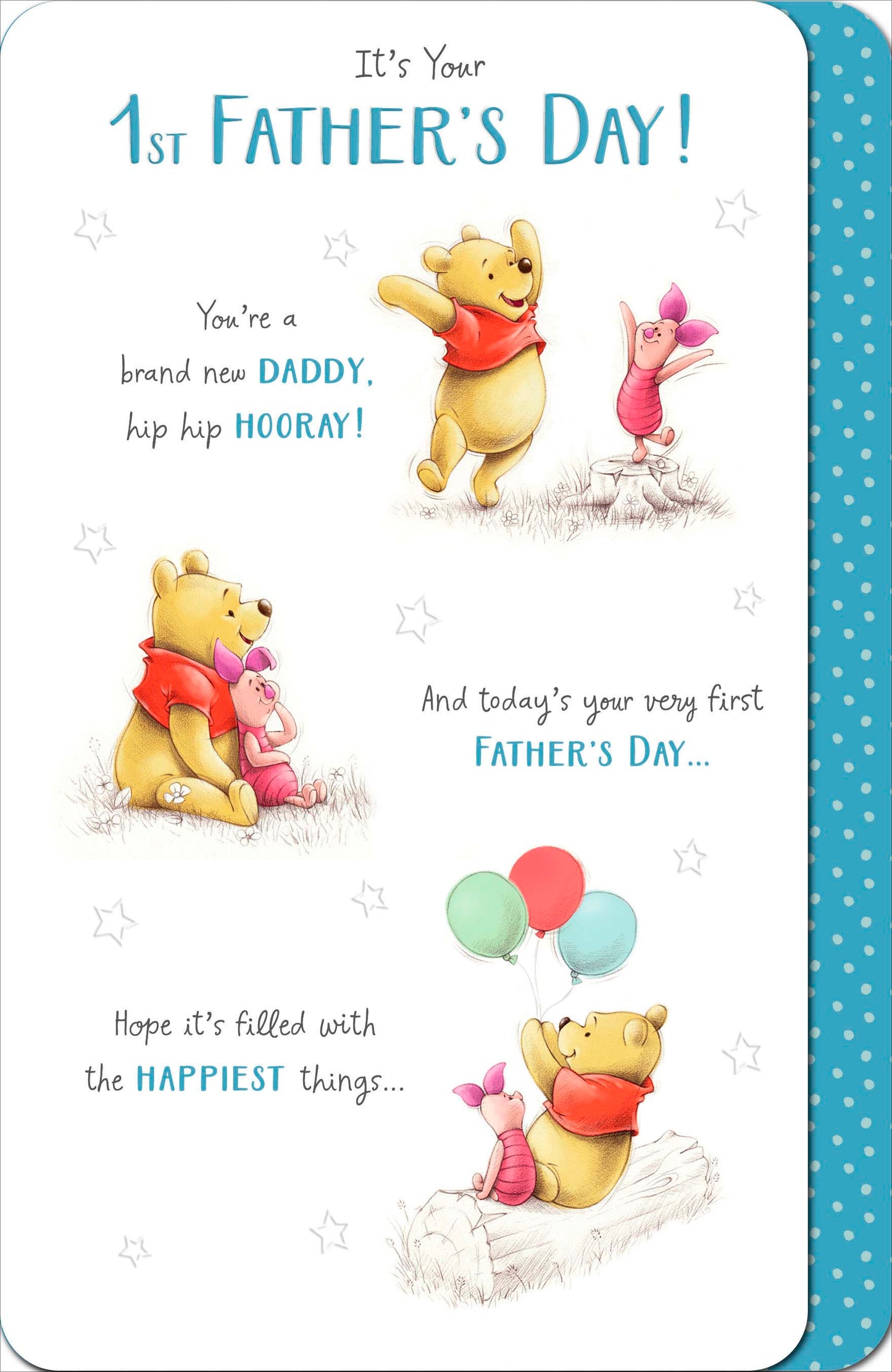 Winnie The Pooh 1st Father's Day! Daddy Father's Day Card Greeting