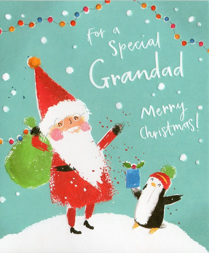 For A Special Grandad Santa Christmas Greeting Card