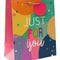 Just For You Colourful Large Gift Bag With Tag