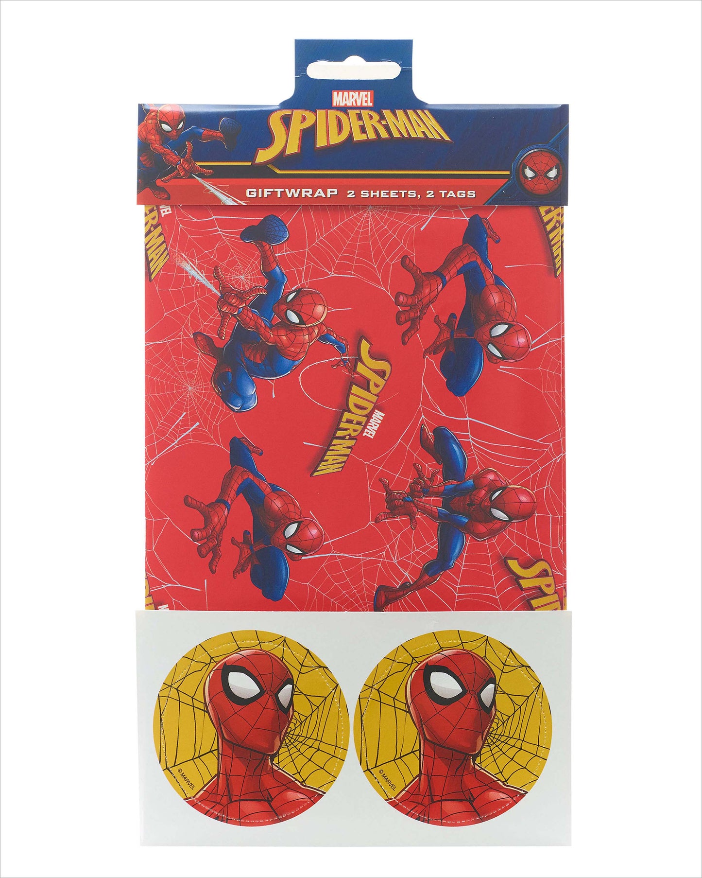 Marvel Spider-Man Gift Wrap Pack Contains 2 Sheets & Tags