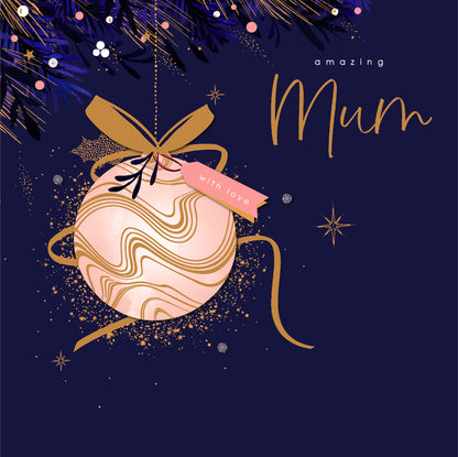 My Amazing Mum Luxury Baubles Embellished Christmas Card