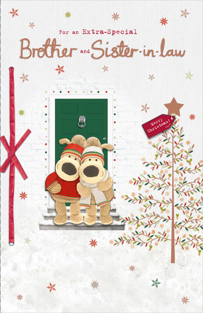 Boofle Embellished Brother & Sister-In-Law Christmas Greeting Card