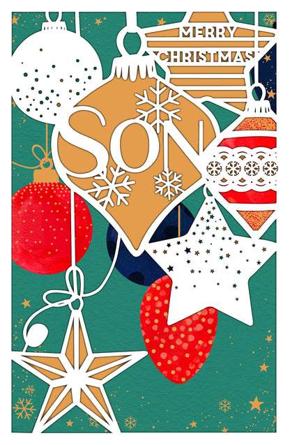 Merry Christmas Son Special 3D Cut Out Christmas Card